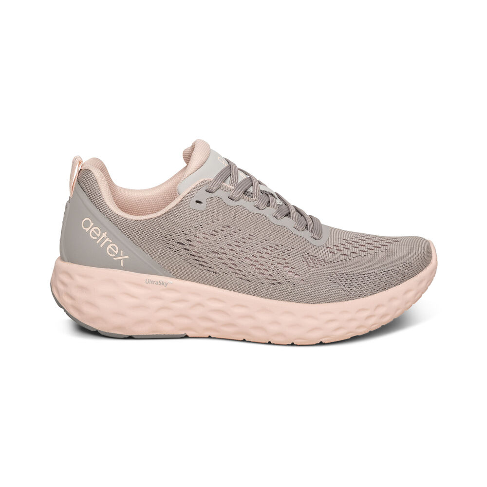 Aetrex Women's Danika Arch Support Sneakers - Grey | USA 8PR0F3N